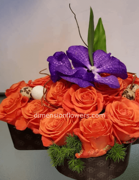 colomba Pasquale fiorita grande solo rose e orchidee